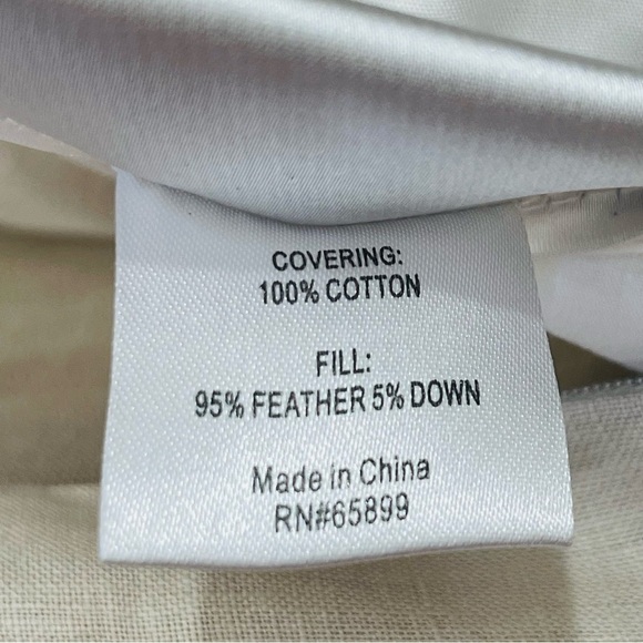 LEMIEUX ET CIE Le Buci Stitch Tasseled Linen Throw Pillow Natural Down Filled - Picture 9 of 16